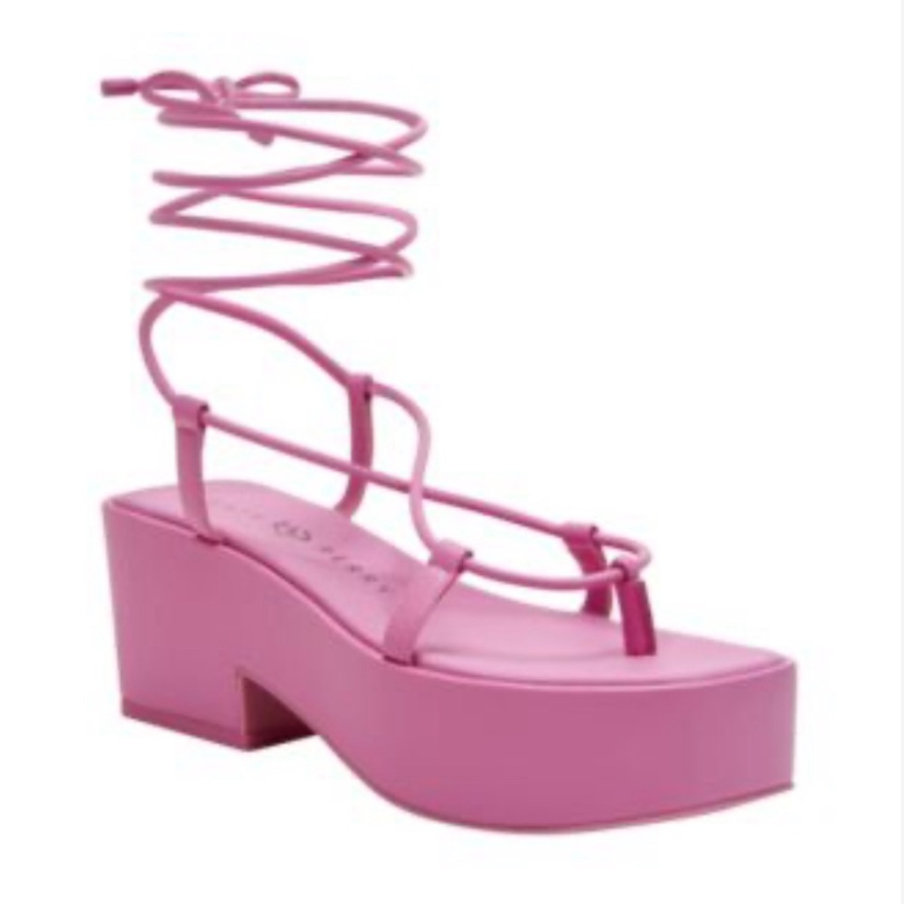 Katy Perry Women's The Busy Bee Lace Up Wedge Sandals SIZE 10 - Picture 1 of 7